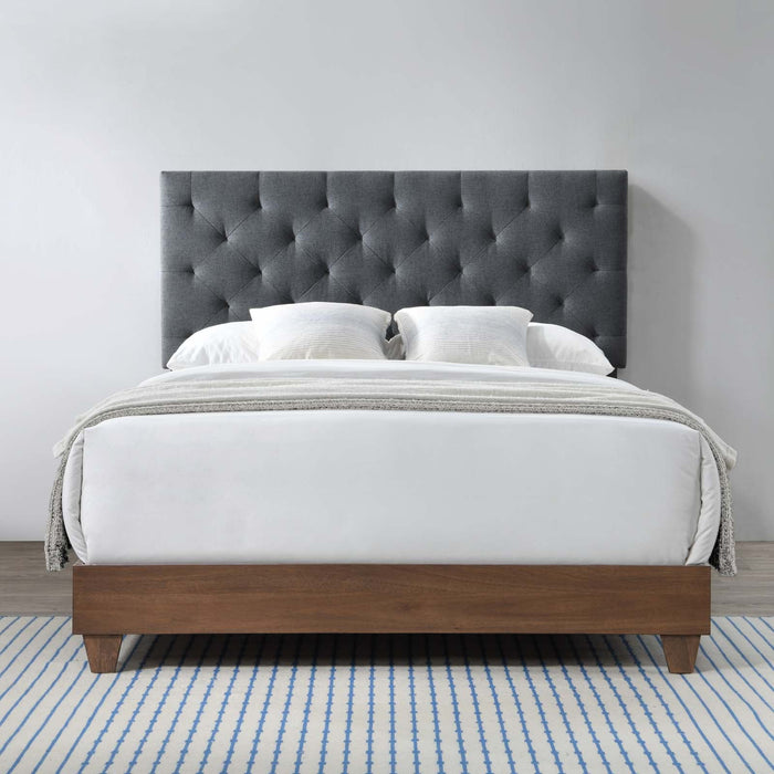 Rhiannon Diamond Tufted Upholstered Fabric Bed - view 10