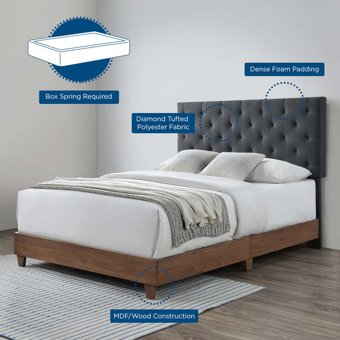 Rhiannon Diamond Tufted Upholstered Fabric Bed - view 9