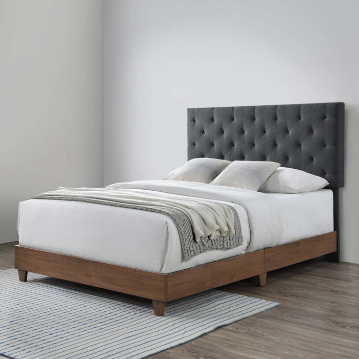 Rhiannon Diamond Tufted Upholstered Fabric Bed - view 6