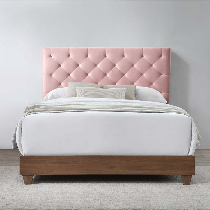 Rhiannon Diamond Tufted Upholstered Fabric Bed