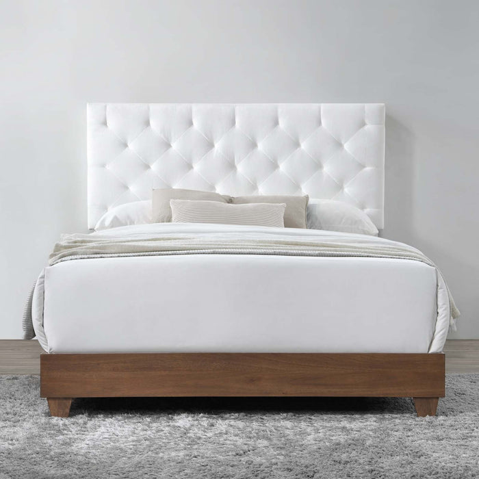 Rhiannon Diamond Tufted Upholstered Fabric Bed