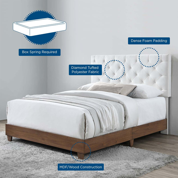Rhiannon Diamond Tufted Upholstered Fabric Bed