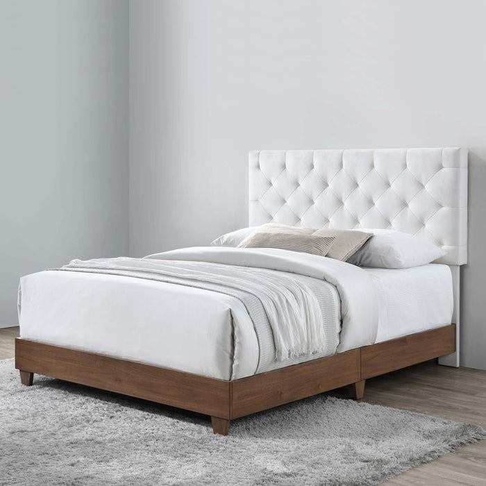 Rhiannon Diamond Tufted Upholstered Fabric Bed