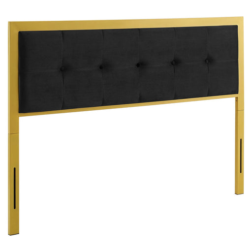Modway Teagan Tufted Performance Velvet Headboard in Black
