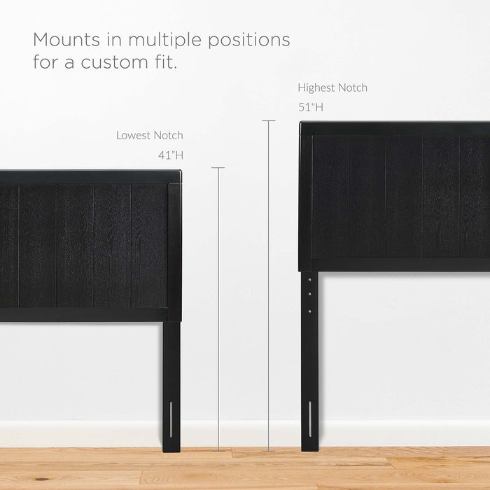 Modway Robbie Wood Headboard Bedroom Furniture in Black - Detail View
