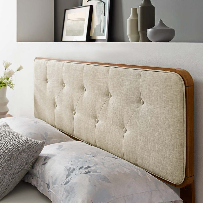 Collins Tufted Fabric and Wood Headboard
