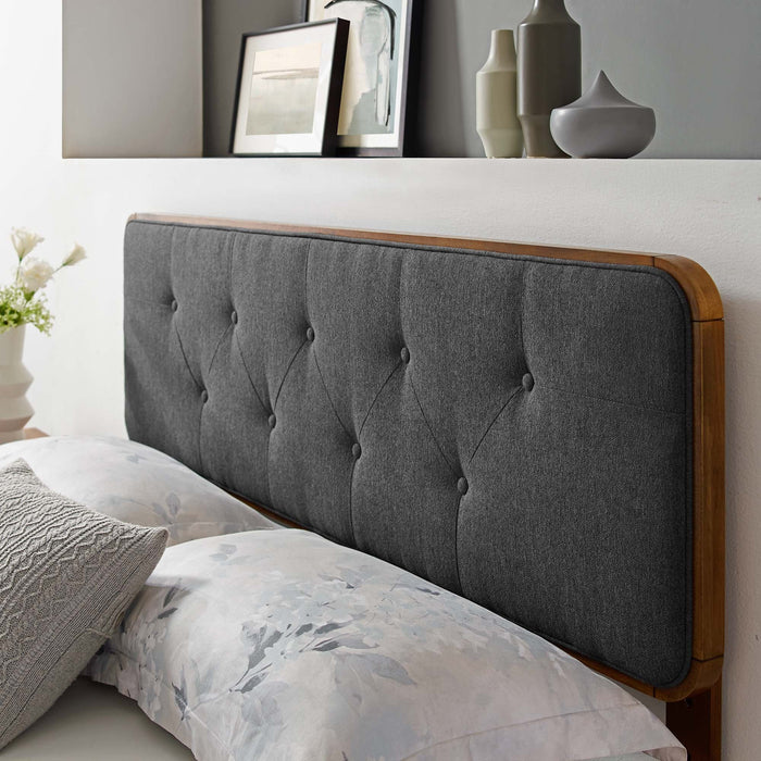 Collins Tufted Fabric and Wood Headboard
