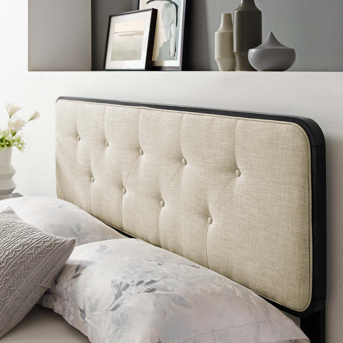 Collins Tufted Fabric and Wood Headboard