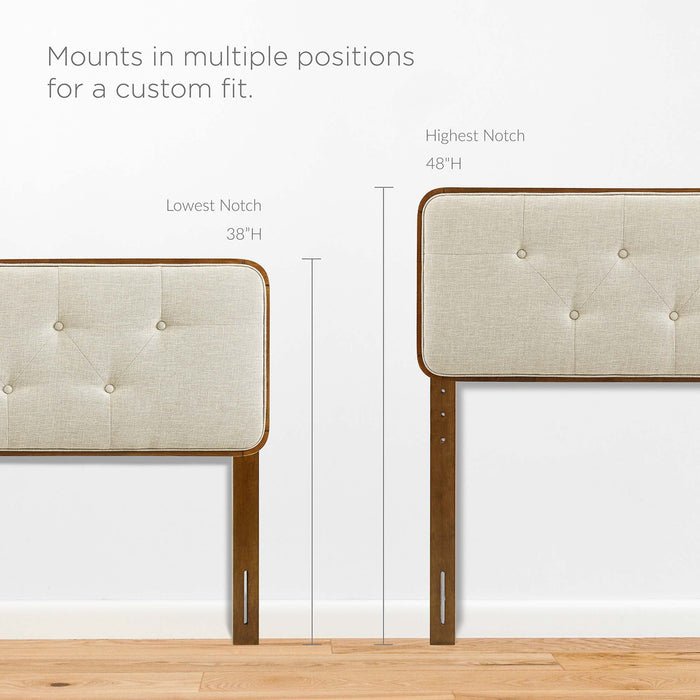 Collins Tufted Fabric and Wood Headboard