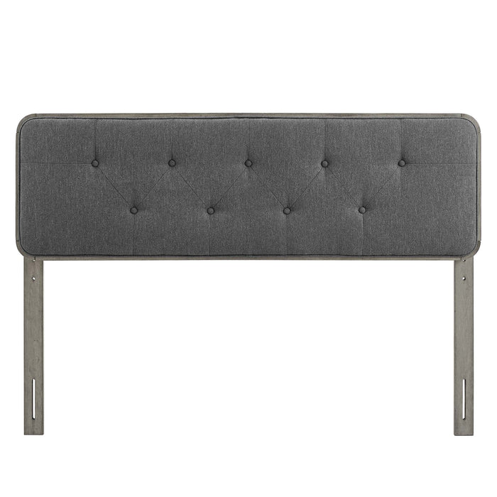 Collins Tufted Fabric and Wood Headboard