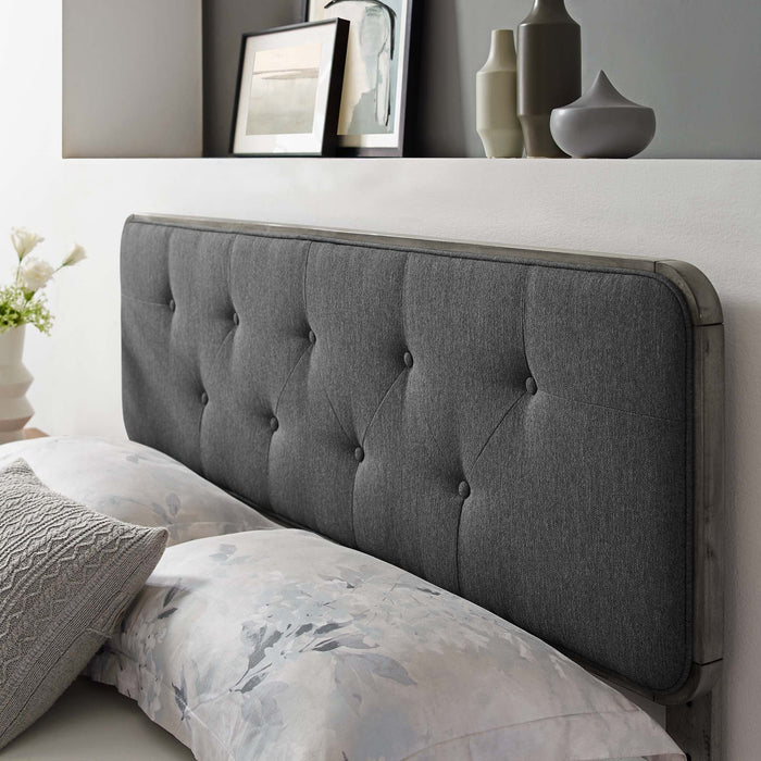 Collins Tufted Fabric and Wood Headboard