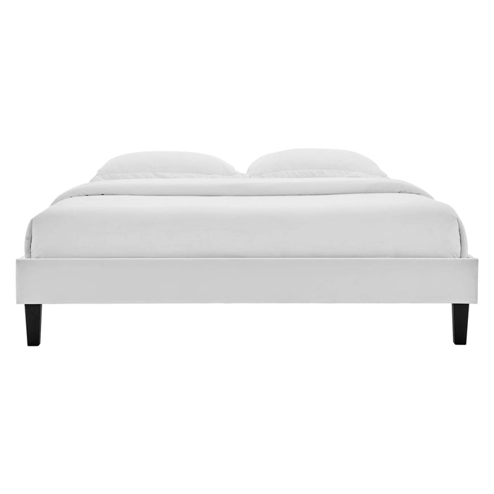 Reign Performance Velvet Platform Bed Frame