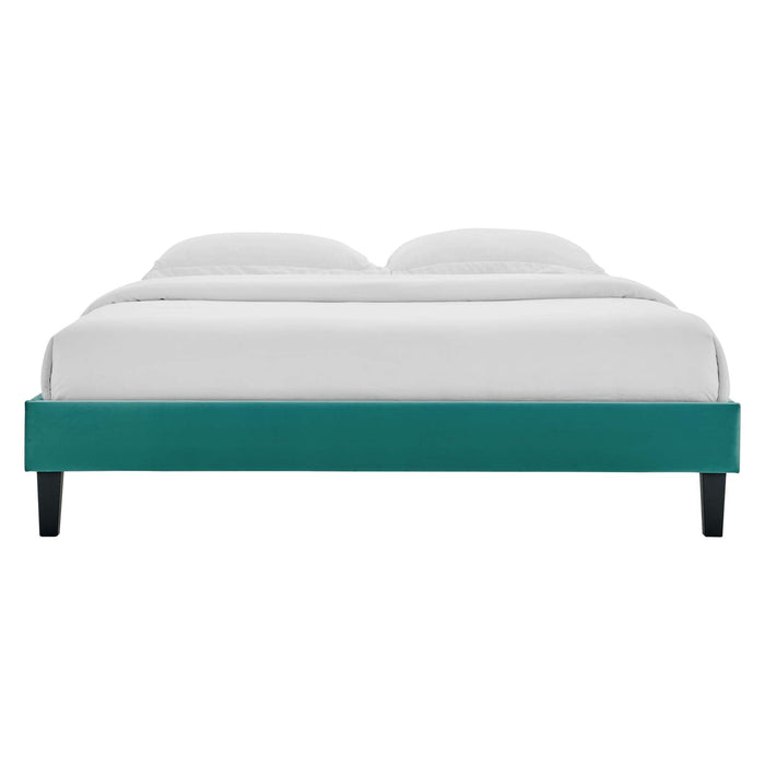 Reign Performance Velvet Platform Bed Frame