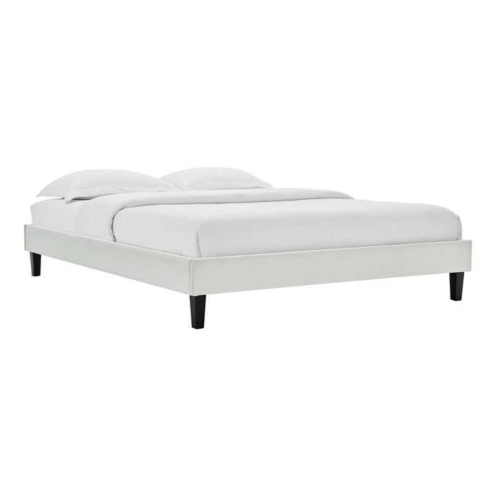 Reign Performance Velvet Platform Bed Frame