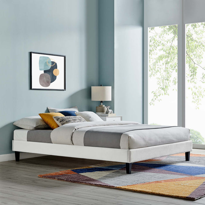 Reign Performance Velvet Platform Bed Frame