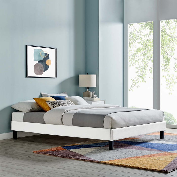 Reign Performance Velvet Platform Bed Frame