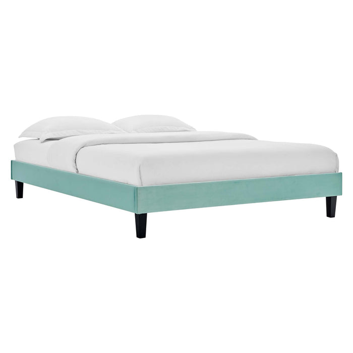 Reign Performance Velvet Platform Bed Frame