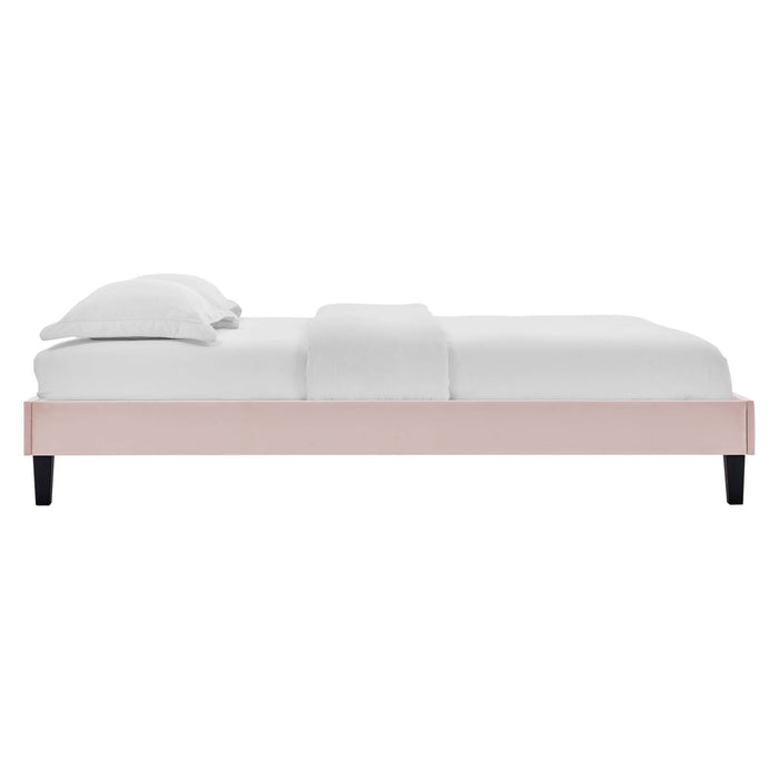 Reign Performance Velvet Platform Bed Frame