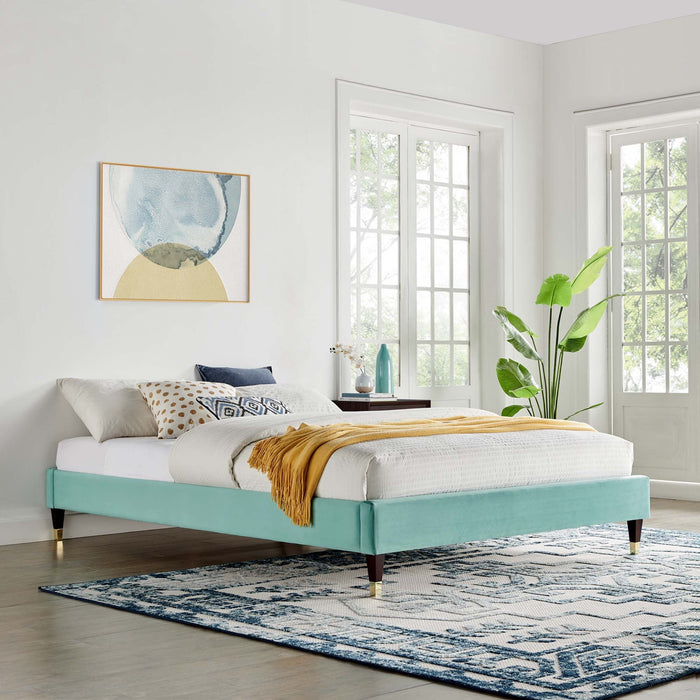 Harlow Performance Velvet Platform Bed Frame