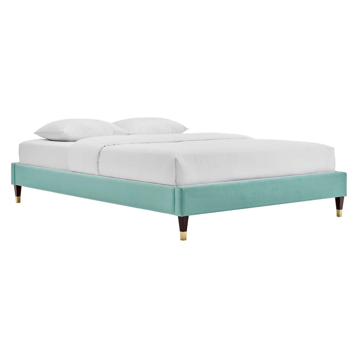 Harlow Performance Velvet Platform Bed Frame