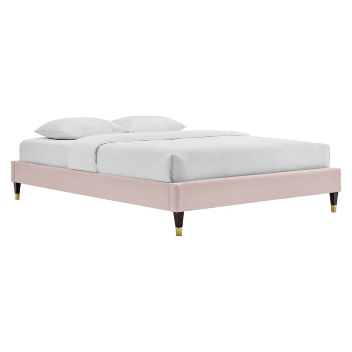 Harlow Performance Velvet Platform Bed Frame