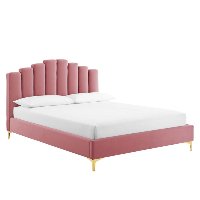 Olivia Performance Velvet Platform Bed