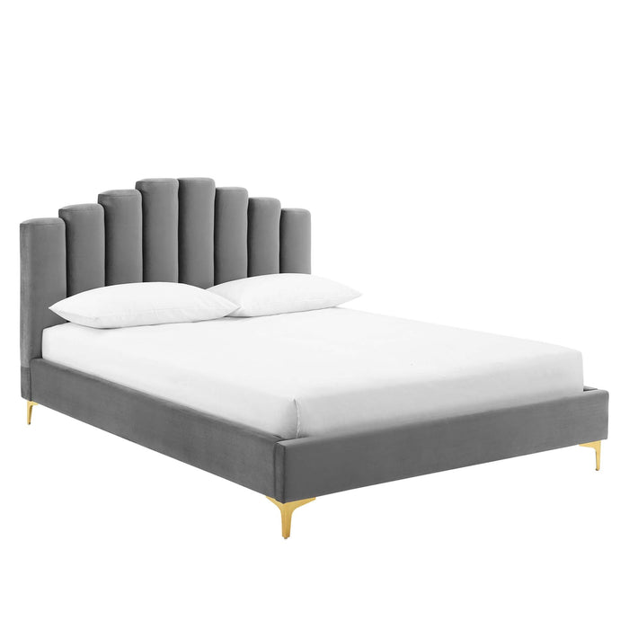 Olivia Performance Velvet Platform Bed
