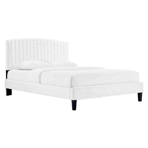 Modway Alessi Performance Velvet Platform Bed With Black Wood Legs - Product Image 43