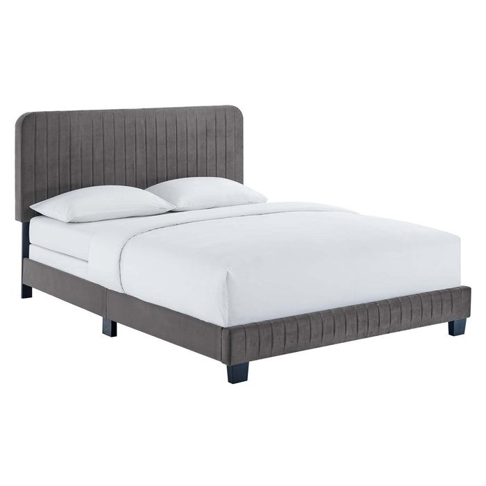 Celine Channel Tufted Performance Velvet Bed