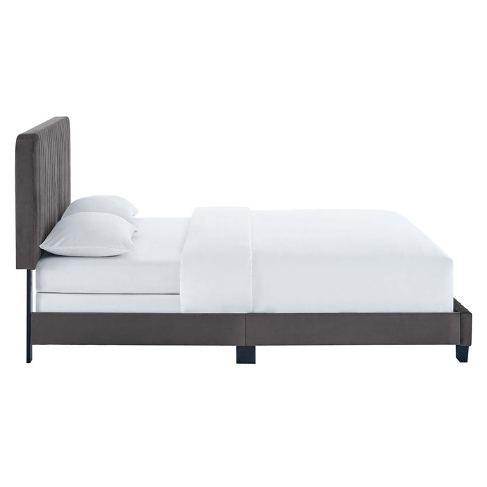 Celine Channel Tufted Performance Velvet Bed