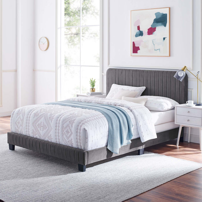 Celine Channel Tufted Performance Velvet Bed