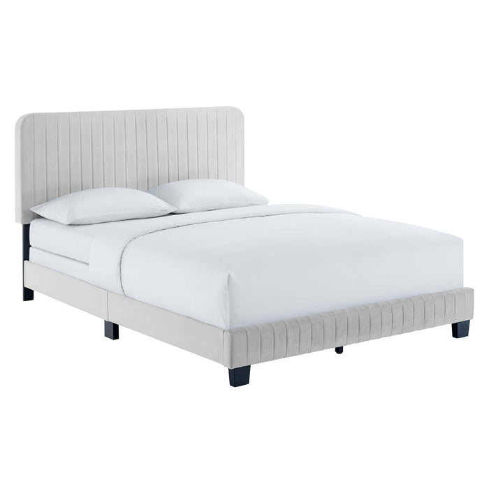 Celine Channel Tufted Performance Velvet Bed