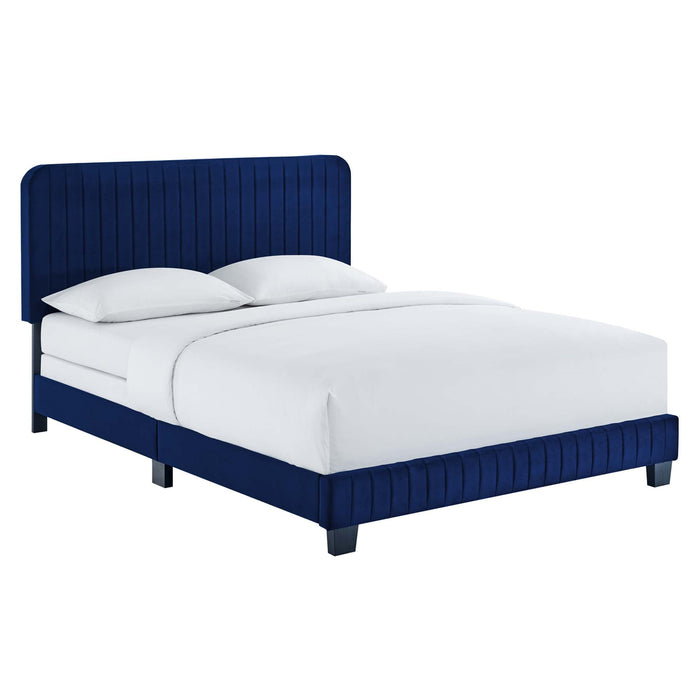Celine Channel Tufted Performance Velvet Bed
