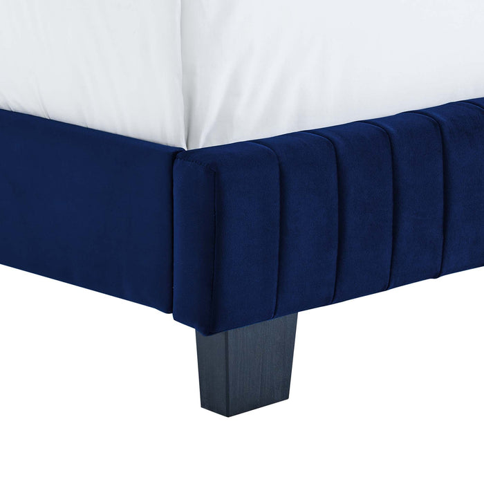 Celine Channel Tufted Performance Velvet Bed