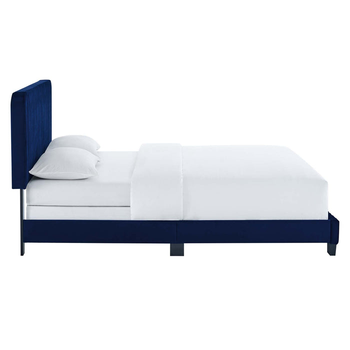 Celine Channel Tufted Performance Velvet Bed