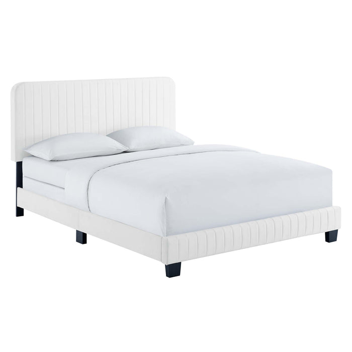 Celine Channel Tufted Performance Velvet Bed