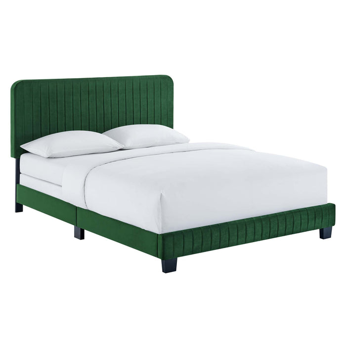 Celine Channel Tufted Performance Velvet Bed