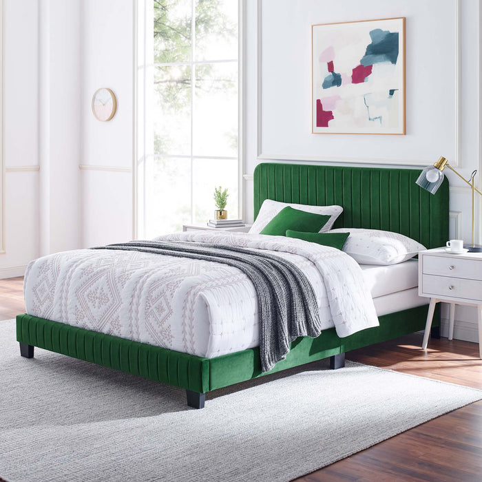 Celine Channel Tufted Performance Velvet Bed
