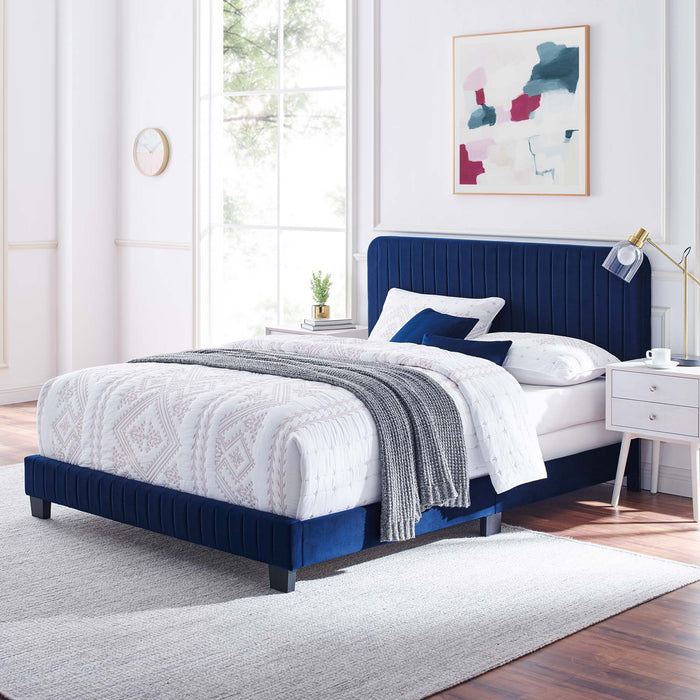 Celine Channel Tufted Performance Velvet Bed