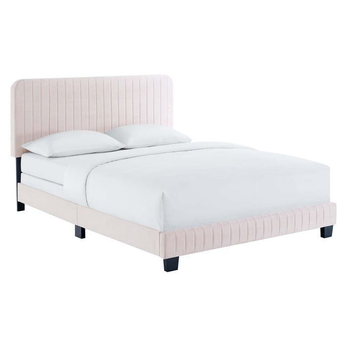 Celine Channel Tufted Performance Velvet Bed