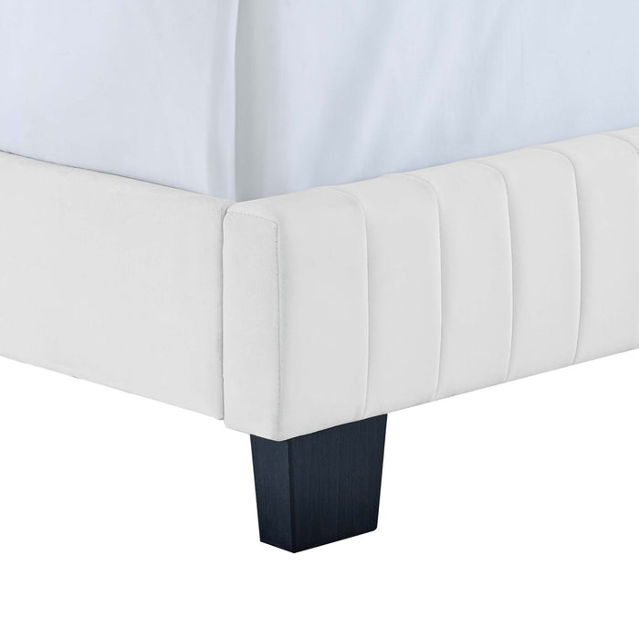 Celine Channel Tufted Performance Velvet Bed