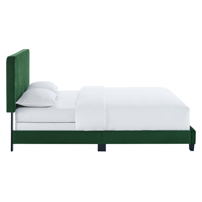 Celine Channel Tufted Performance Velvet Bed