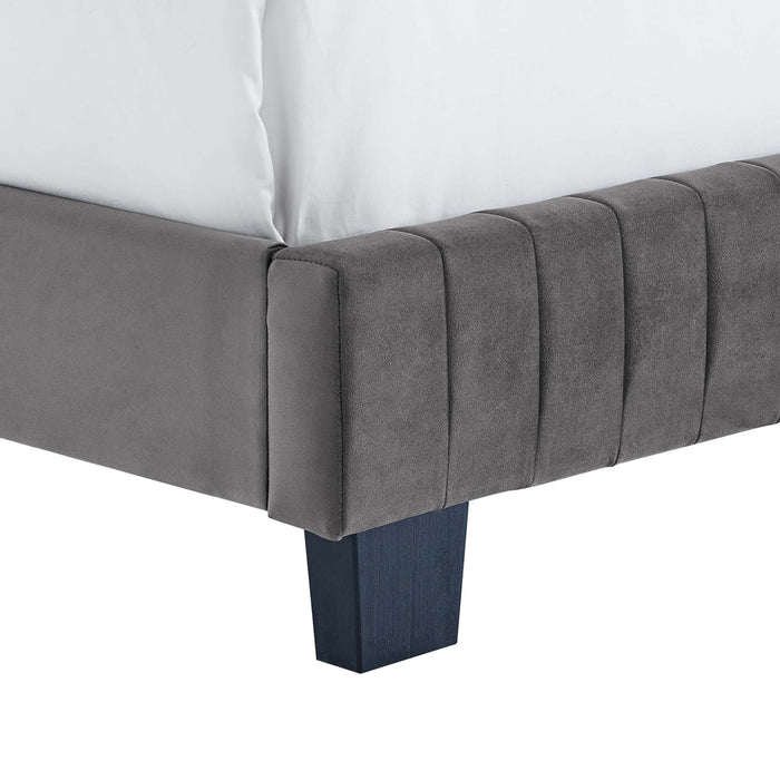 Celine Channel Tufted Performance Velvet Bed