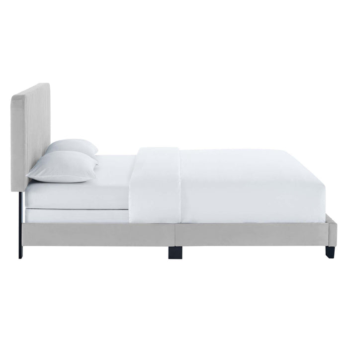 Celine Channel Tufted Performance Velvet Bed