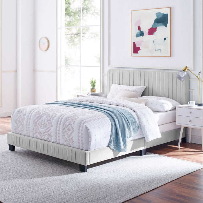 Celine Channel Tufted Performance Velvet Bed