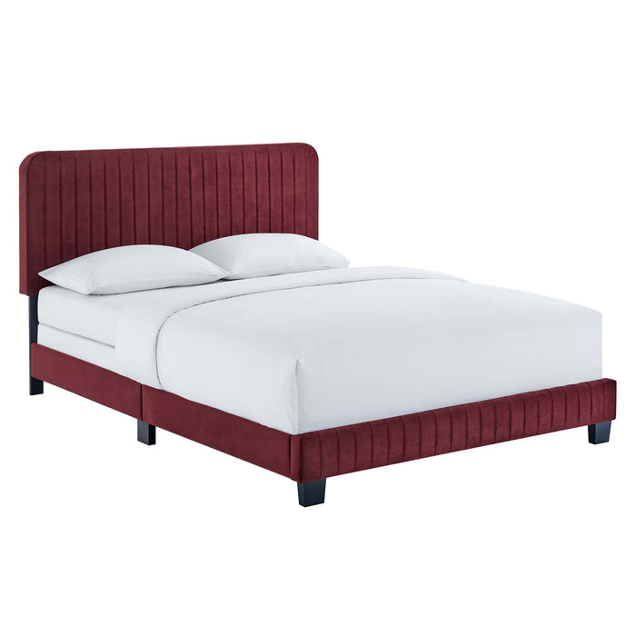 Celine Channel Tufted Performance Velvet Bed