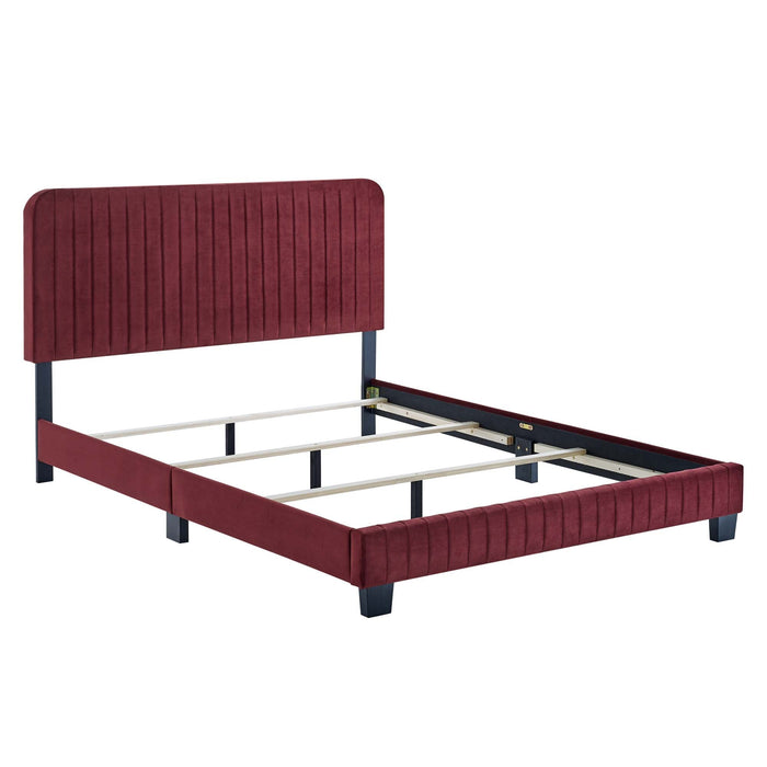 Celine Channel Tufted Performance Velvet Bed