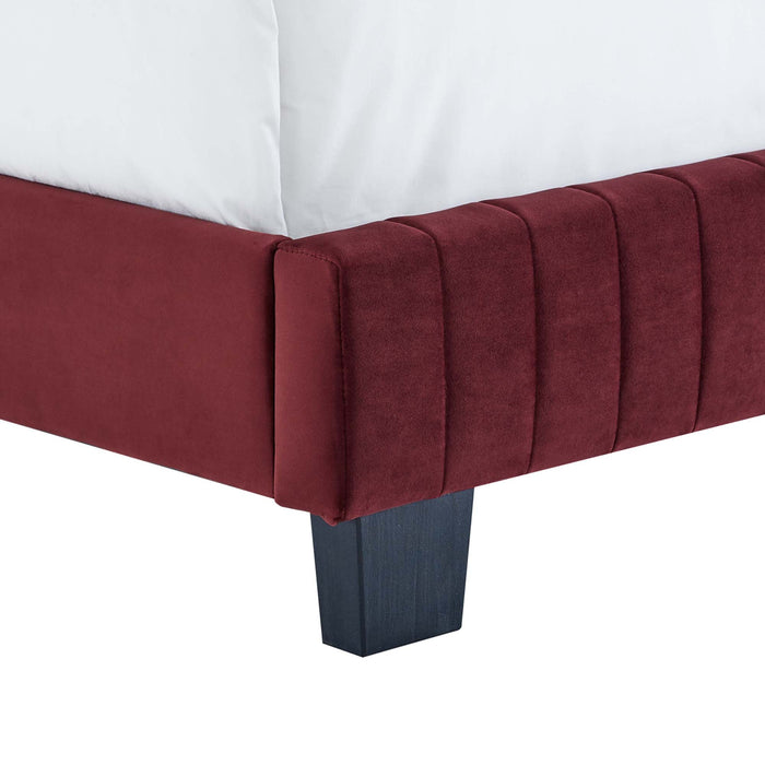 Celine Channel Tufted Performance Velvet Bed