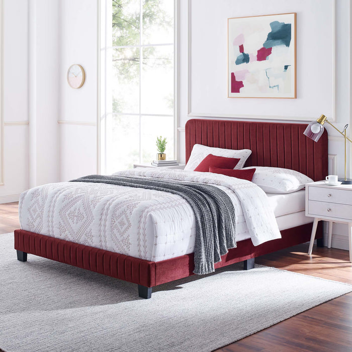 Celine Channel Tufted Performance Velvet Bed