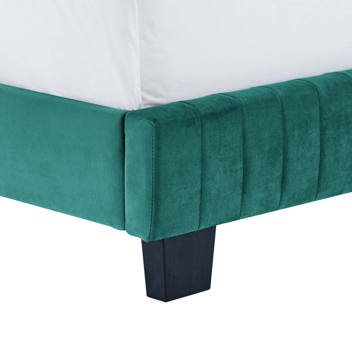 Celine Channel Tufted Performance Velvet Bed